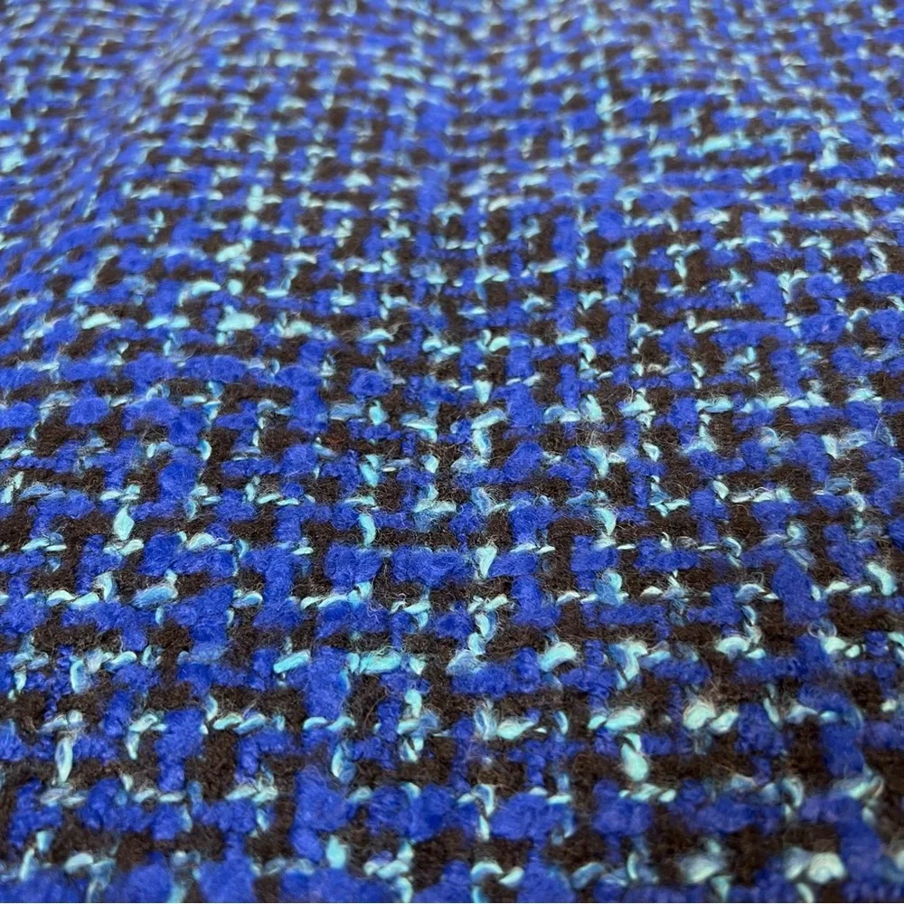 🎉HP🎉 J. Crew Blue Black Aqua Tweed Boucle Lined Mini Skirt Size 2